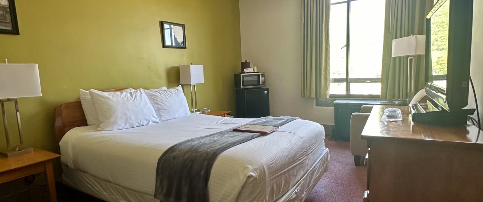 Mountain View Queen Rooms at the Latchis Hotel in Brattleboro Vermont